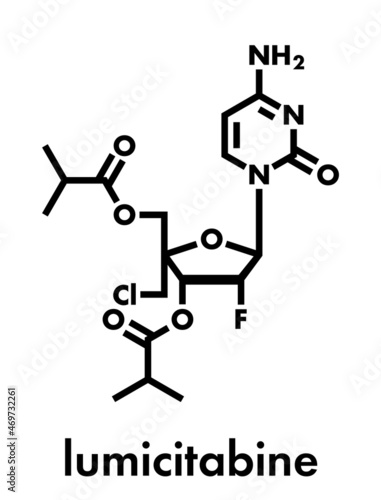 Lumicitabine RSV drug molecule. Skeletal formula.