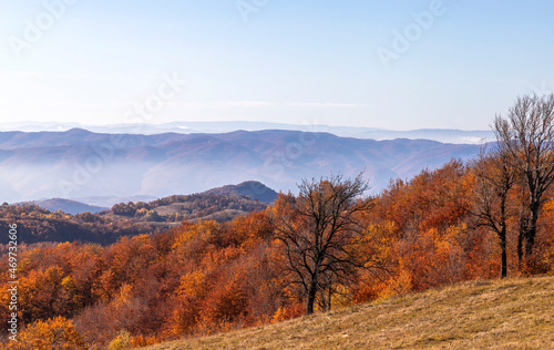 Autumn on the mountain background