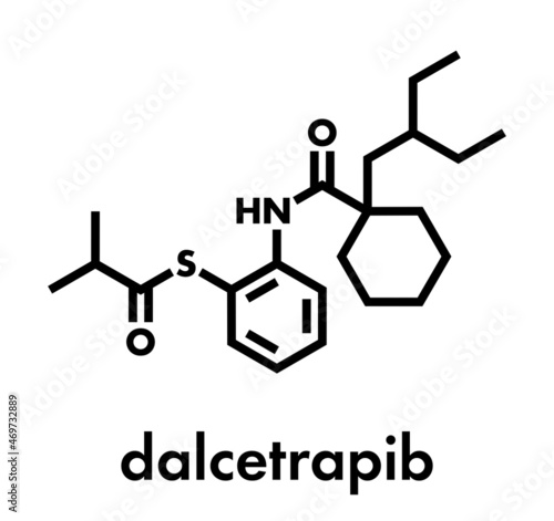 Dalcetrapib hypercholesterolemia drug molecule. Skeletal formula.