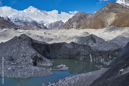 Ngozumba Glacier near Gokyo, Khumbu Valley, Nepal photo