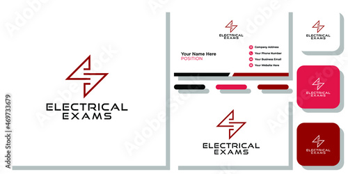 Letter S SE EE Abstract Monogram Style Storm Electronics With Business Card Template