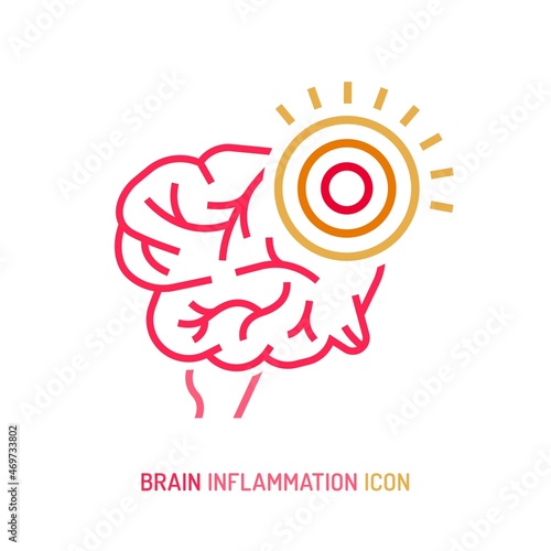 Modern icon, sign, pictogram in outline style. Human mind, brain, thinking symbol.