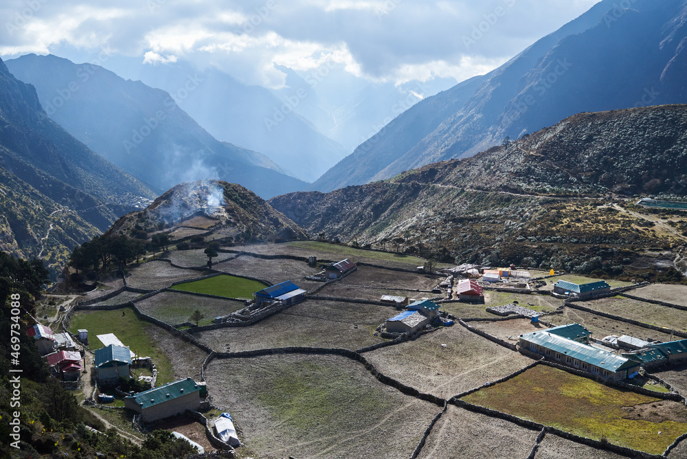 Farms in Lungdhen village,  Khumbu Valley, Nepal