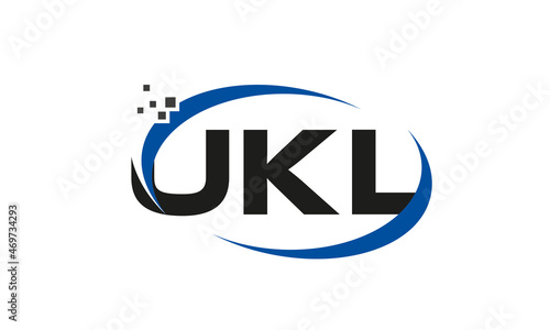 dots or points letter UKL technology logo designs concept vector Template Element