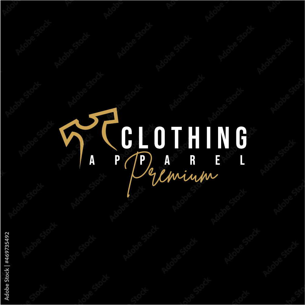 Clothing apparel gold logo vector image Clothing apparel gold logo vector image