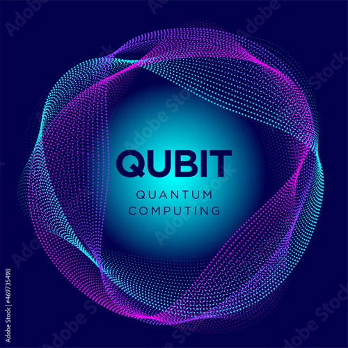 Qubit concept representation. Visualization of quantum bit, vector concept