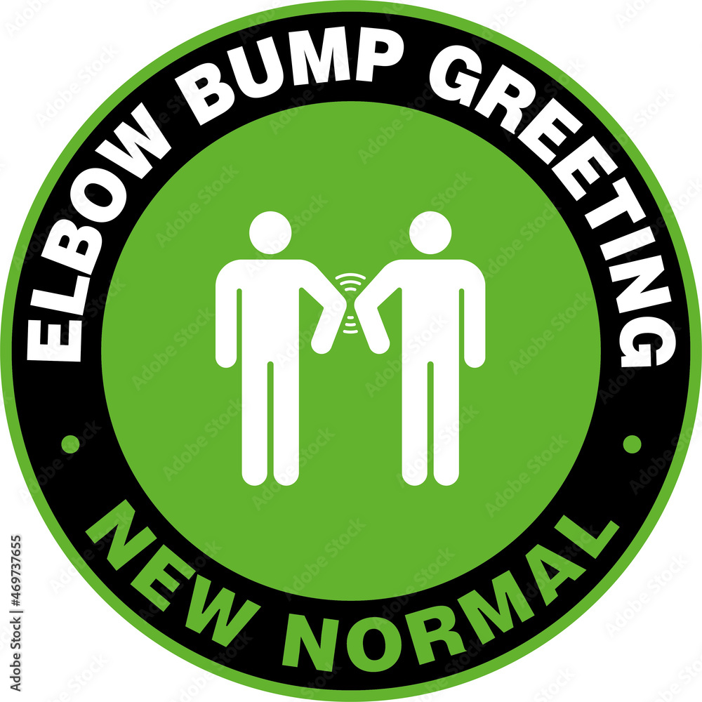 No handshake, use Elbow Bump for Greetigs. Signage or Sticker for help reduce the risk of catching coronavirus Covid-19. Vector Door Sign or Sticker. Open business as New Normal. No handshake, use Elbow Bump for Greetigs. Signage or Sticker for help reduce the risk of catching coronavirus Covid-19. Vector Door Sign or Sticker. Open business as New Normal.