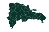 Dominican Republic map Sacramento green Color on White Background