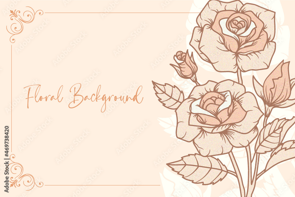Fototapeta premium Beautiful background with roses Premium Vector