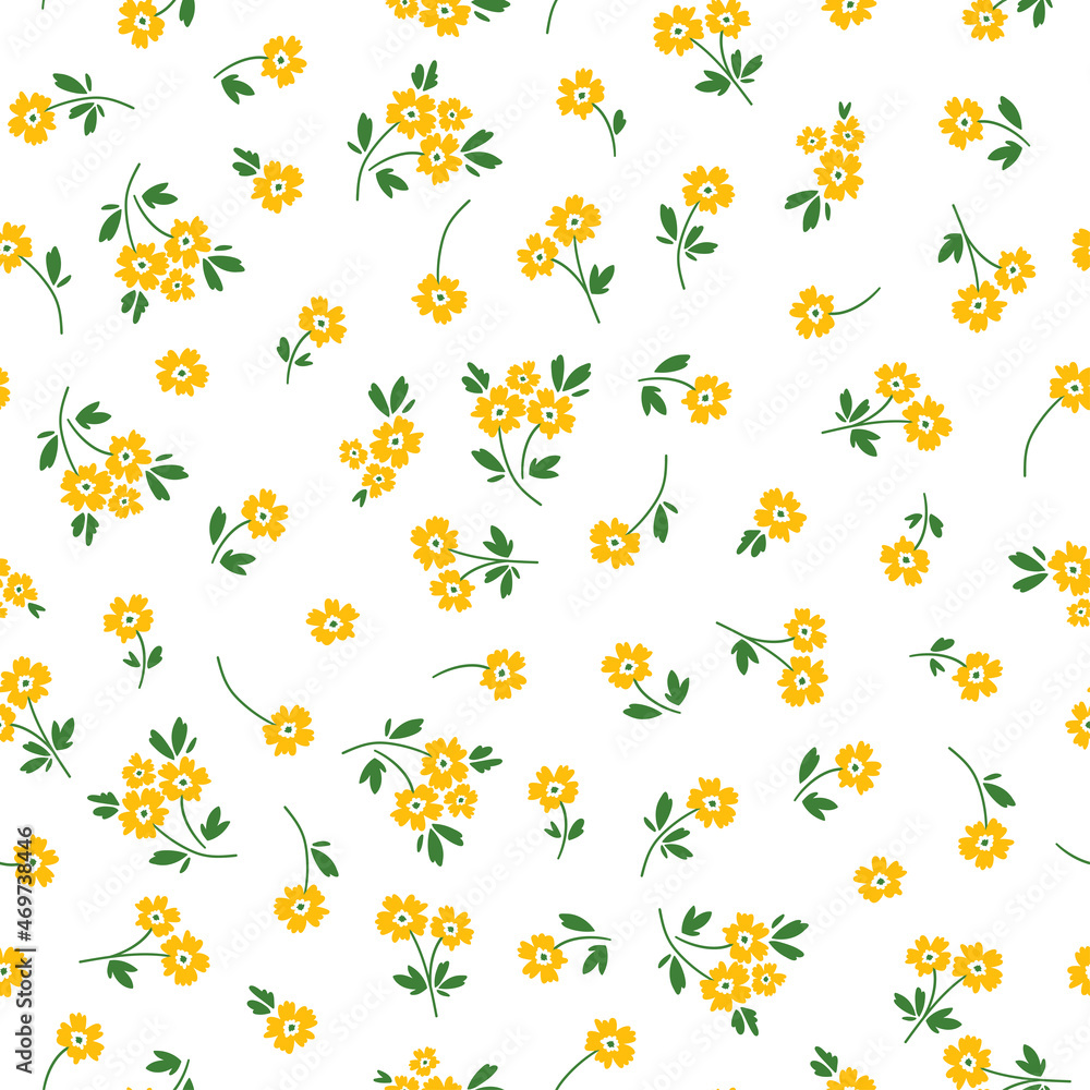 Seamless pattern with Christmas decoration. Green and yellow flower pattern. Seamless pattern with Christmas decoration. Green and yellow flower pattern.