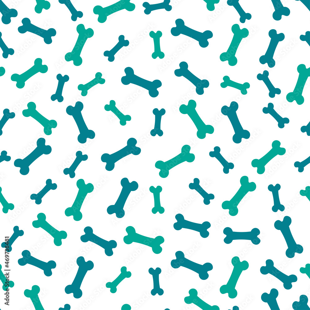 White seamless pattern with blue bones. White seamless pattern with blue bones.
