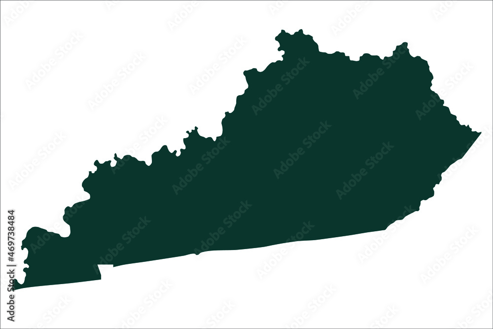 Fototapeta premium KENTUCKY map Sacramento green Color on White Background