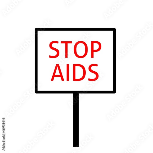 World Help Day. Red heart December 1st. AIDS awareness. HIV disease. Banner with the words Stop AIDS. The heart that dictates