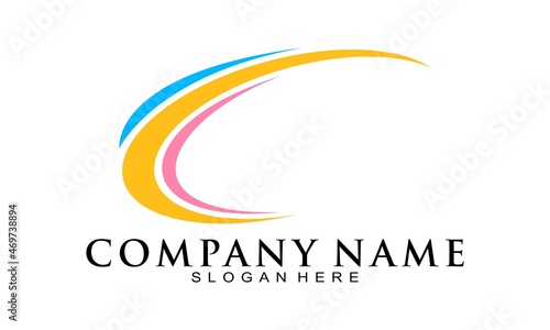 Abstract circle network vector logo