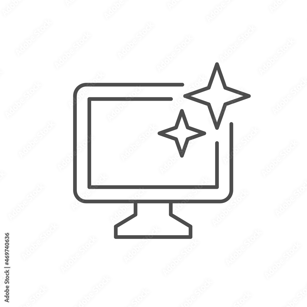 Antivirus protection line outline icon Antivirus protection line outline icon