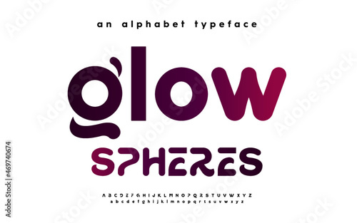 Typography technology electronic future creative font. Alphabet designs fonts set a to z. Decorative rounded fonts typeface.