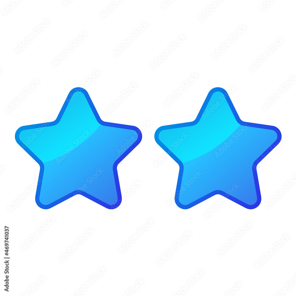 Two Blue Shiny Stars - Amazing vector icon of two blue rounded stars suitable for game, animation, apps, icon, sign, sticker, children book, decoration, and illustration in general - Vector Icon Two Blue Shiny Stars - Amazing vector icon of two blue rounded stars suitable for game, animation, apps, icon, sign, sticker, children book, decoration, and illustration in general - Vector Icon