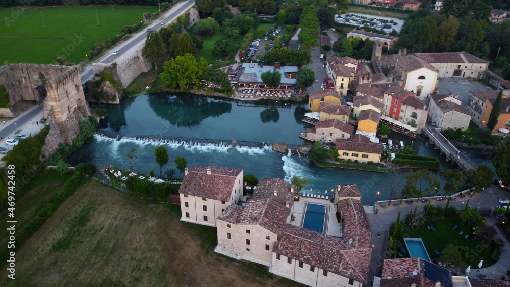 The view of Borghetto Sul Mincio near Verona in Italy The view of Borghetto Sul Mincio near Verona in Italy