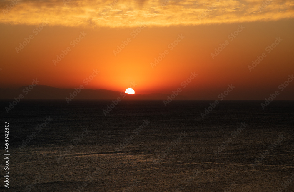Sunrise in Faliraki east coast of the Greek Island
