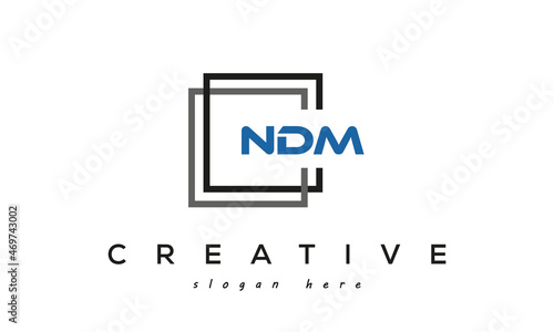 NDM square frame three letters logo design photo