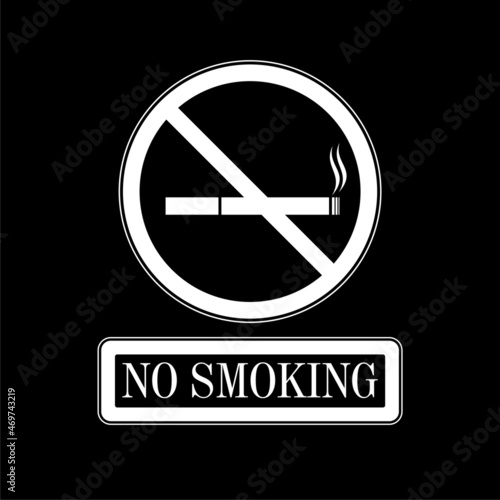 Free Download No smoking sign in flat style on dark background - GFXLoad