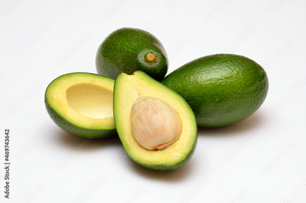 cutaway avocado fruit halves on a white background close-up cutaway avocado fruit halves on a white background close-up