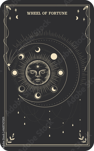 vintage vintage style deck of tarot cards. magical predictions of the future, mysterious characters.