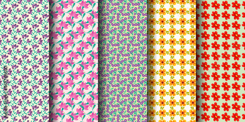 floral Seamless Pattern Design Bundle