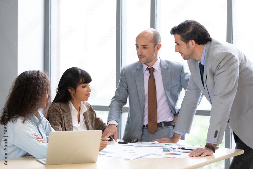 businesspeople team meeting and brainstorming works on the table in conference room businesspeople team meeting and brainstorming works on the table in conference room