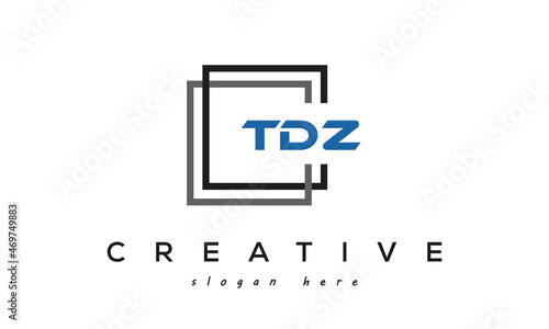 TDZ square frame three letters logo design photo