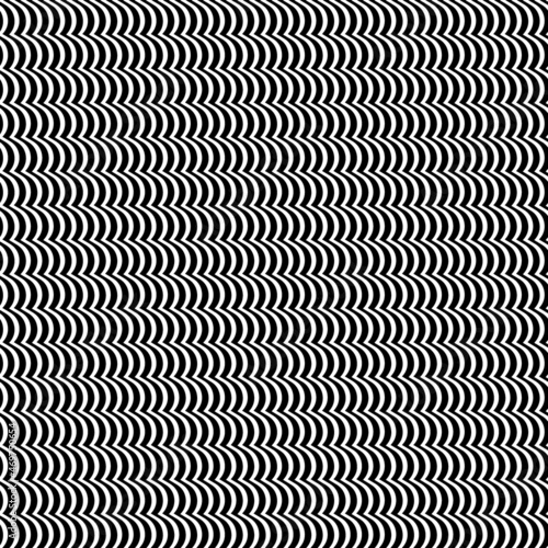 Wavy lines seamless pattern. Angled jagged stripes ornament. Linear waves motif. Curves print. Striped background. Tilted broken line shapes wallpaper. Slanted zigzag stripe figures. Vector artwork.