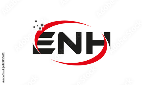 dots or points letter ENH technology logo designs concept vector Template Element