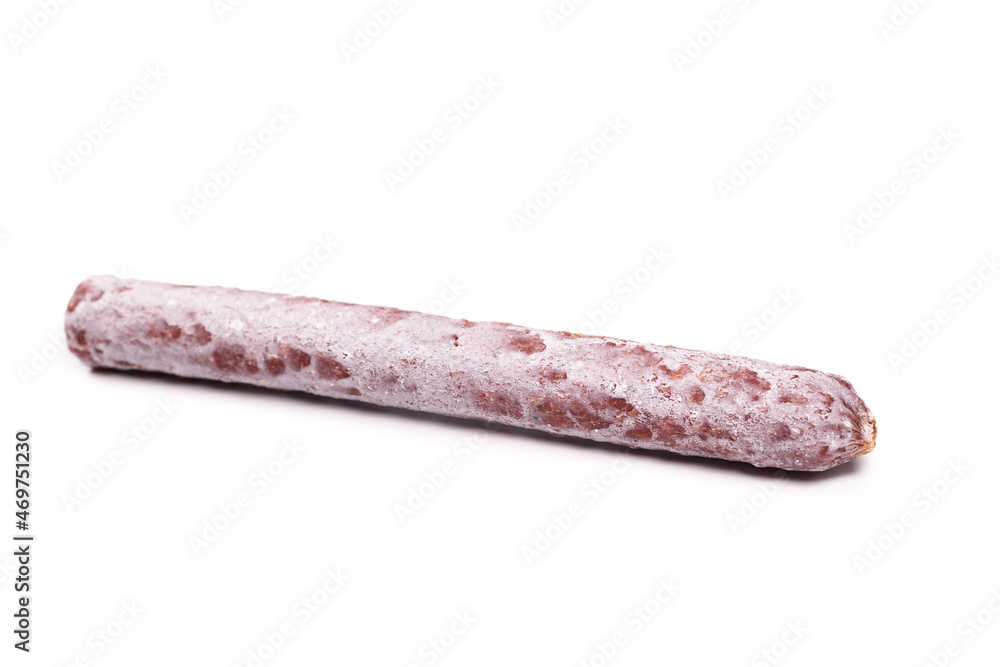 Tasty salami isolated on a white background. Tasty salami isolated on a white background.