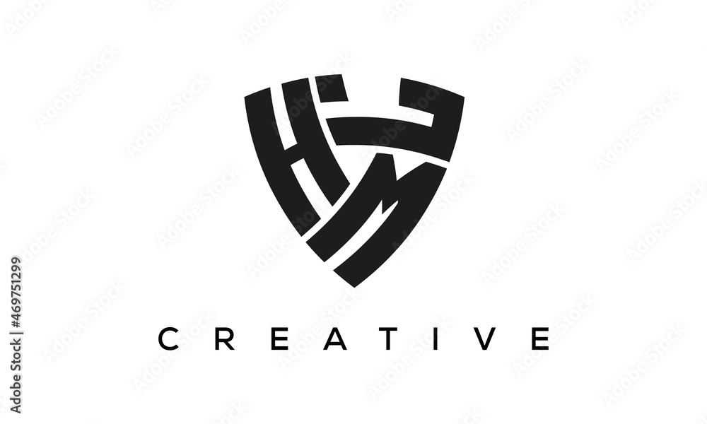 HML letters logo, security Shield logo vector HML letters logo, security Shield logo vector