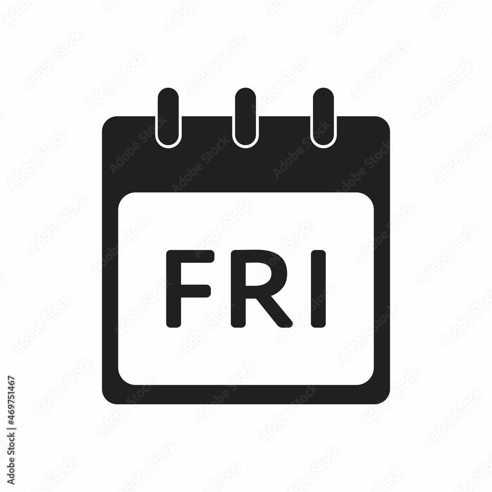 Calendar day of the week Friday icon Calendar day of the week Friday icon