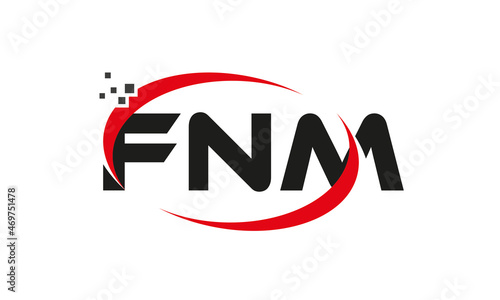 dots or points letter FNM technology logo designs concept vector Template Element