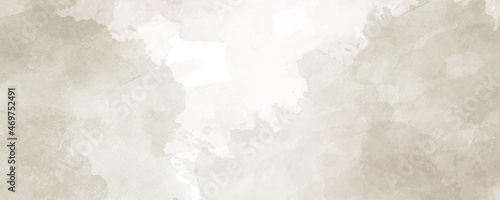 Vector watercolor background. Grey watercolour texture for cards or banner. Pastel color watercolour banner. White background. Brushstrokes and splashes. Art template for design.	