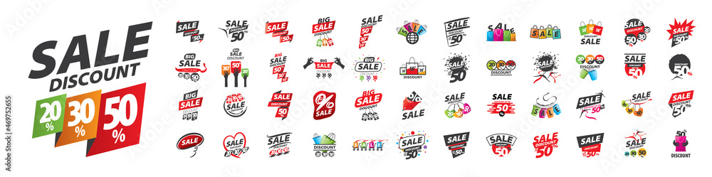 A set of vector icons for sales and discounts A set of vector icons for sales and discounts