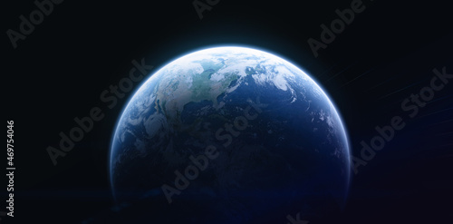 Fototapeta Naklejka Na Ścianę i Meble -  Planet Earth on black background. Blue planet surface. Elements of this image furnished by NASA