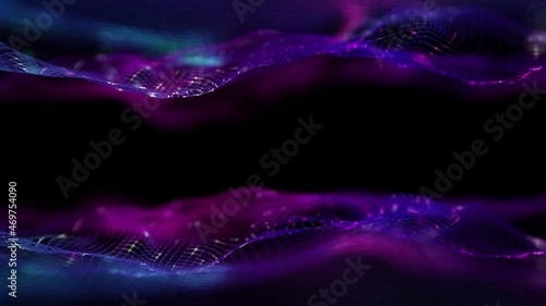 Blue blockchain technology animation. Network connection structure and information technology concept. Digital background futuristic. Seamless loop 4k.