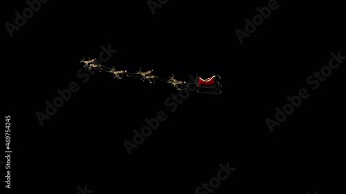 Santa Claus sleigh flying 