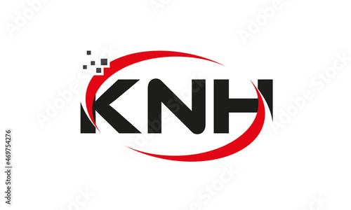 dots or points letter KNH technology logo designs concept vector Template Element