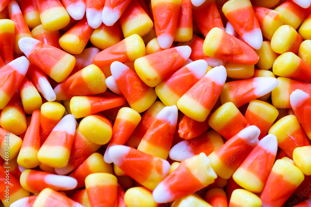 Candy corn in a pile. Candy corn in a pile.