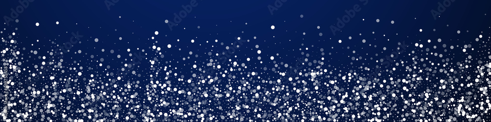 Random white dots Christmas background. Subtle fly