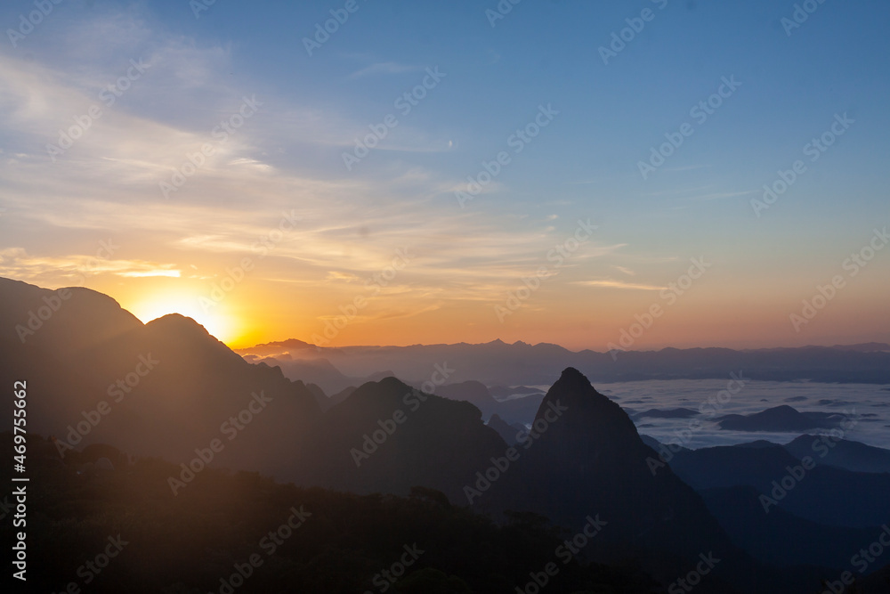 sunset in the mountains