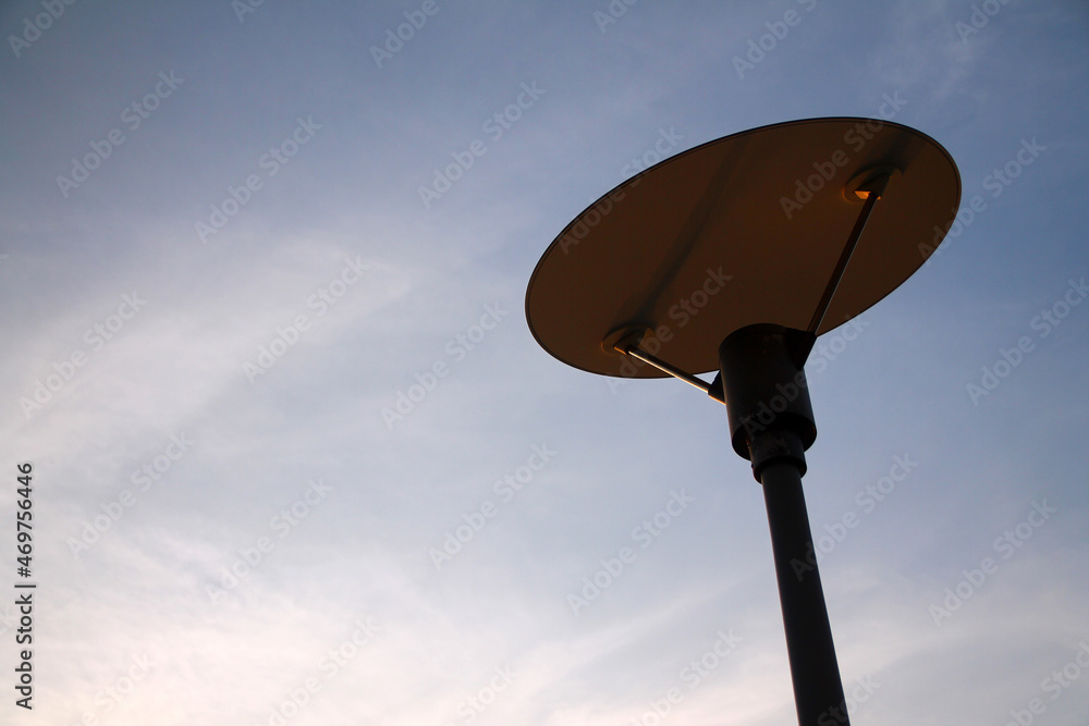 The design lamp and the empty blue sky The design lamp and the empty blue sky