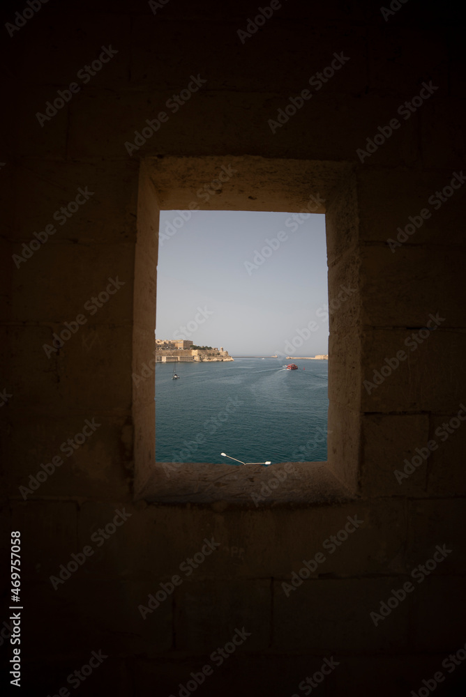 The window in the gardens in Senglea Malta
