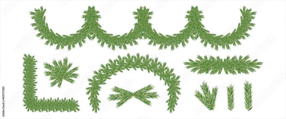 Beautiful realistic closeup of green spruce tree for celebration design. Natural art decoration. Beautiful realistic closeup of green spruce tree for celebration design. Natural art decoration.