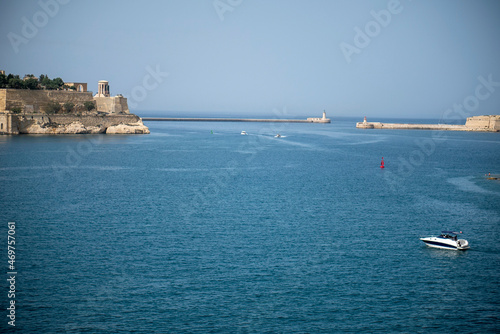 The beautiful blue sea of the Malta 