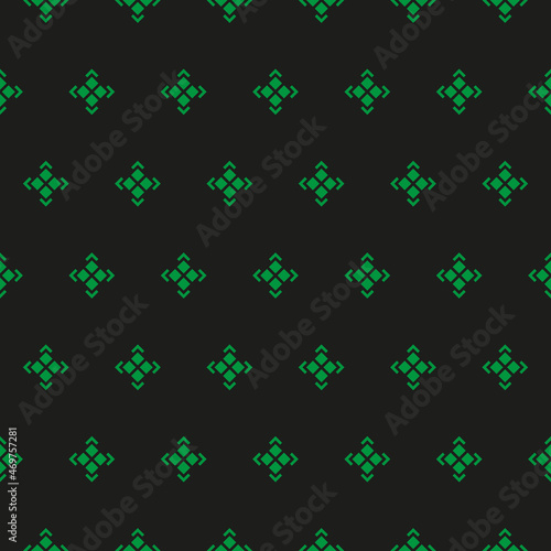 Fashion design polka pattern. Green on black background. Fabric designs and wallpapers.